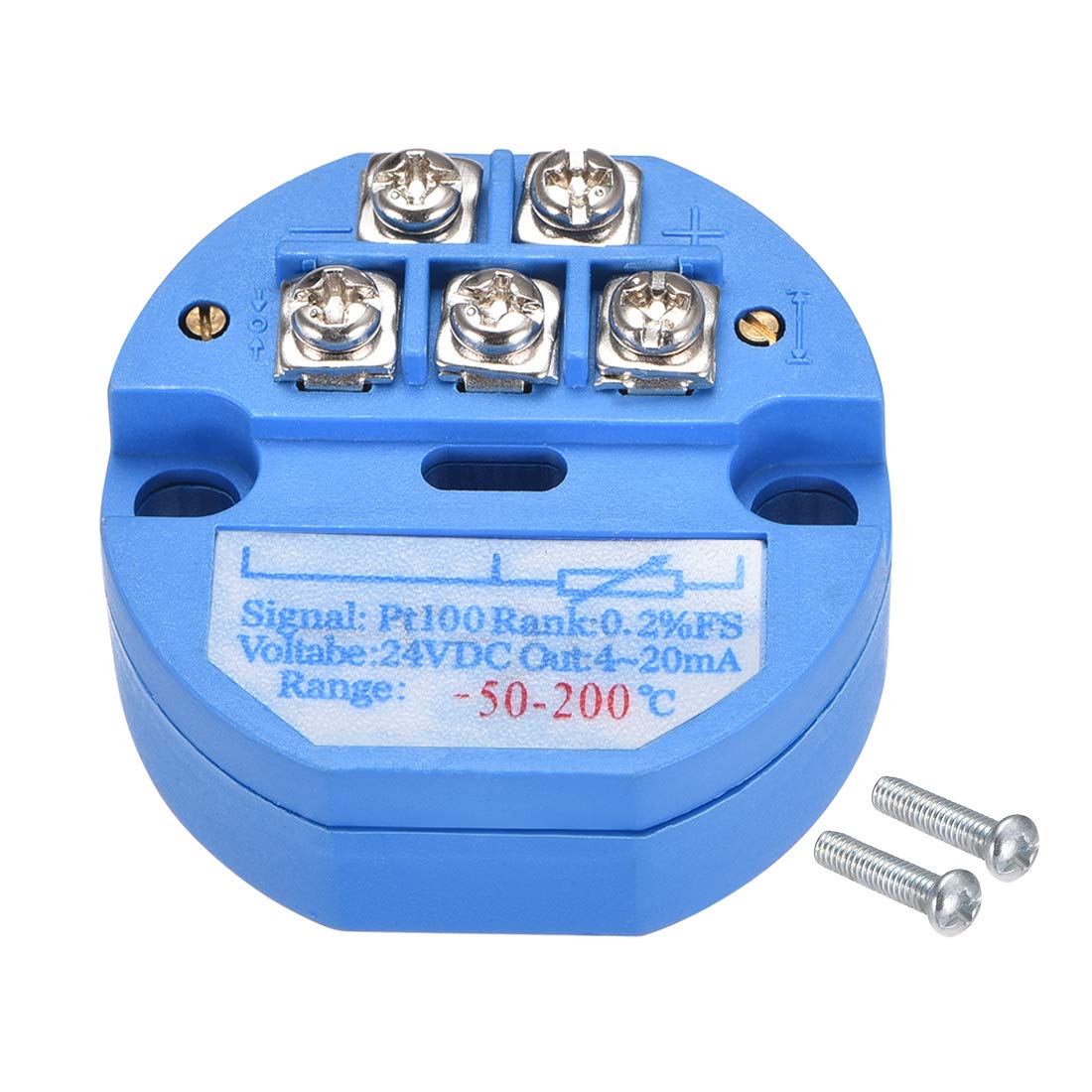 sourcingmap PT100 Temperature Sensor Transmitter 24V DC 4-20mA -50℃ to 200℃