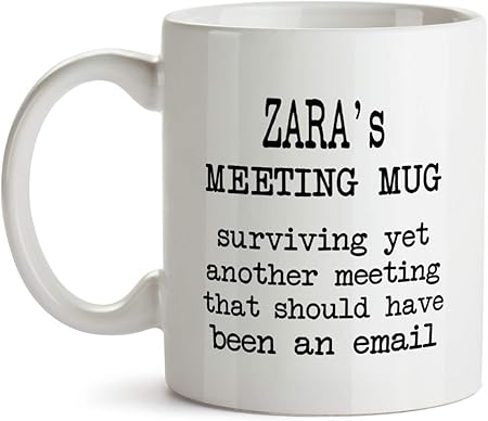 Idee Regalo Natale Zara.Zara Meeting Mug Gift Collega Bb88 Divertente Idea Regalo Di Natale Per Collega Amico I Survived Another Meeting That Should Have Been An Email Tazza Di Caffe Per Donne