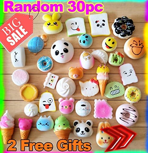 Random 30pc Jumbo/Medium/Mini Sized Slow rising Kawaii Simulation Soft Squishies With Jumbo Strawberry - Phone Straps &amp; Prime 2 Day - Strival