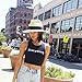 MAISON DE COCO Unisex Adjustable Sized Panama Straw Hat - Summer Wide Straw Fedora Hat-NTBK