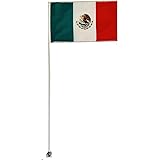 JLP Compatible With 3.5 Ft Tall Go-Kart Off-Road Out Door Sports 4X4 ATV Glamis Sand Dunes Whip PWC Side By Side UTV Motorcycle 12x19 in Safety High visibility and wind resistance Mexico Flag