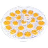 HANSGO Deviled Egg Containers with Lid, Deviled Egg Platter Carrier, Clear | Deviled Eggs Tray With 22 Slots for Party, Home Kitchen and Other Festival