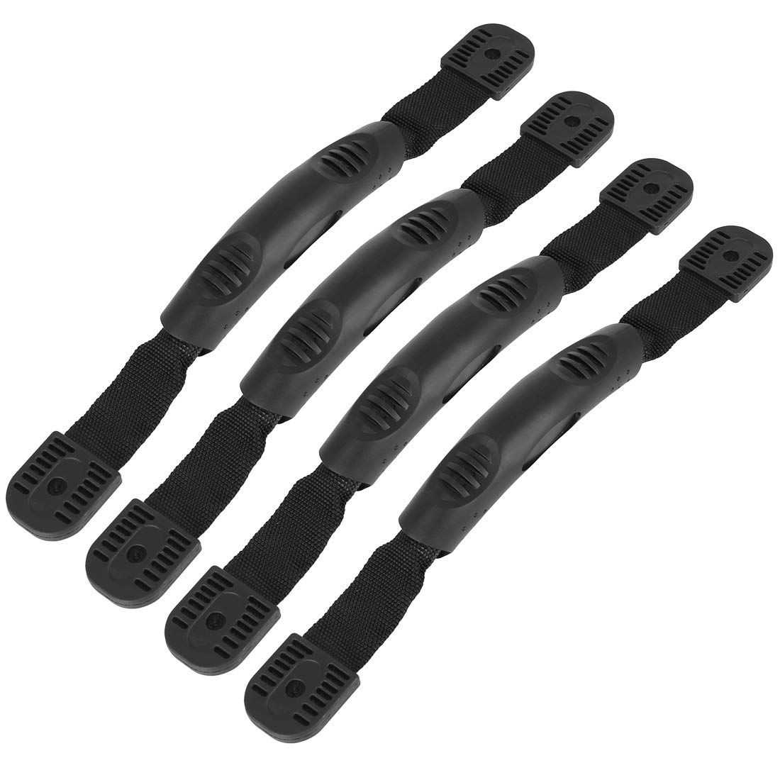 X AUTOHAUX 4pcs 11.41 Inch Rubber Carry Grab Handle Black for Kayak Boat Canoe