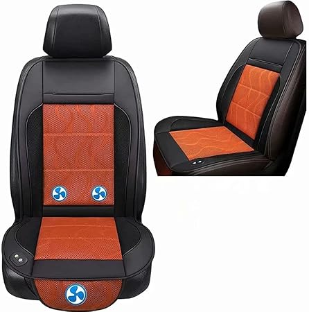 Amazon Quntum A E カーシート クール 車用 マッサージ クールシート メッシュ シートカバー Dc12v 24v 汎用 送風 涼しい 蒸れない 運転 夏 Free オレンジ Dc24v Usbポートなし 按摩機能なし シートカバー 車 バイク