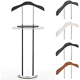 Indossatore Da Camera Ronald - Appendiabiti Con Gruccia E Portapantaloni In Legno E Metallo - Foto 8