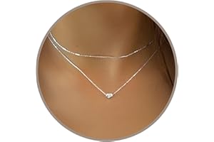 Annika Bella Sterling Silver Heart Necklace Set, Layered Necklaces, Layering Necklace, Minimalist Choker, Dainty Set of Two N