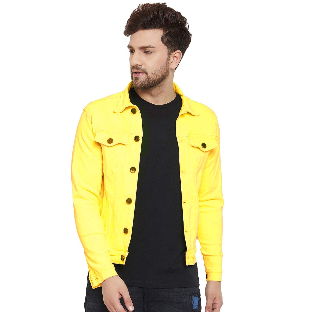Buy White Luxury (Yellow) Plain Jacket at Amazon.in