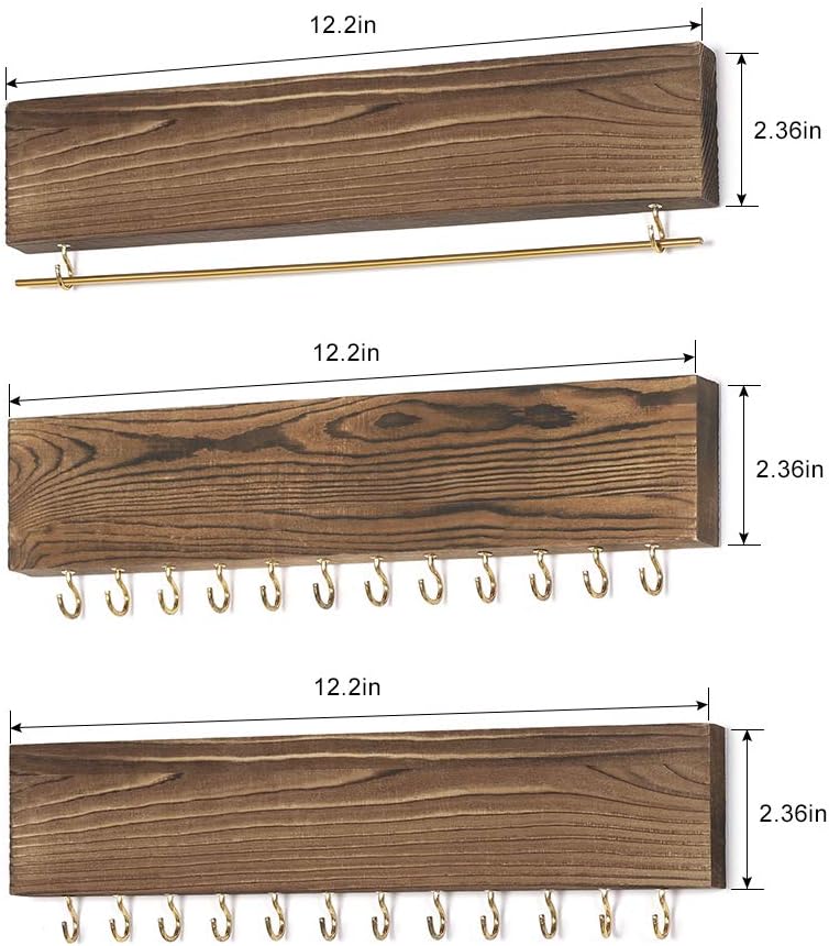 Amazon Com Nex Jewelry Organizer Wall Mounted Rustic Wood