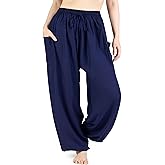 Lannaclothesdesign Harem Pants Women – Boho Elephant Pants High-Waisted Hippie Clothes with Pockets for Yoga