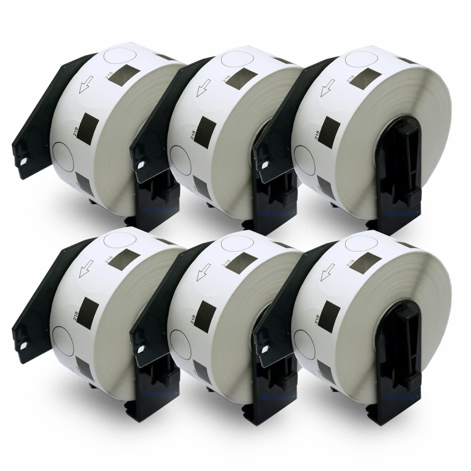 BETCKEY - 6 Rolls DK-11218 Labels, Φ24mm Round, 6000 1 Inch Large Round Labels Compatible with Brother QL Label Printers