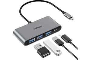 FAIRIKABE USB C Hub 4 Ports Data Transfer 5Gbps, USB Hub USB C Multiport Adapter with Type C and 3 USB 3.0 Ports, USB C to USB Adapter USB C Splitter Compatible for Mac Air/iMac/iPad/Dell/Surface