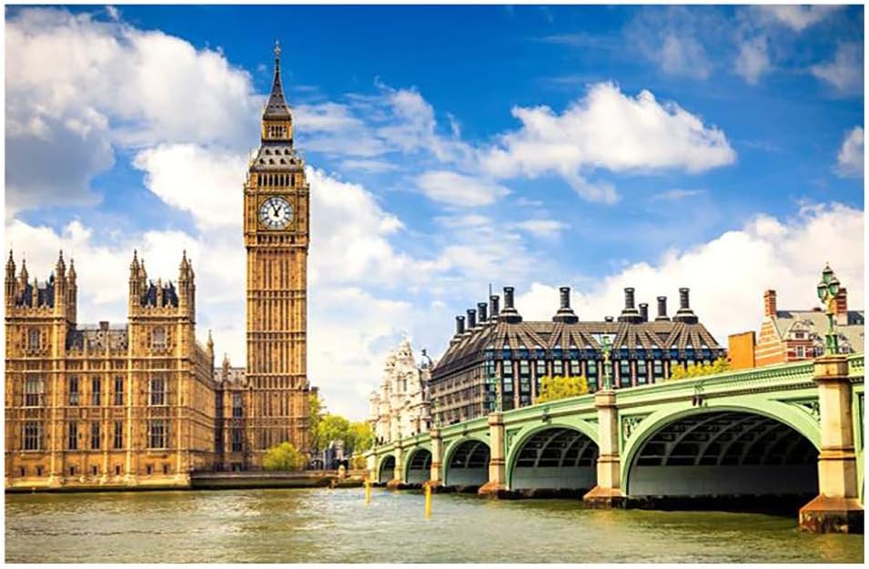 Choicered Jigsaw Puzzle 1000 Pieces for Adults, Big Ben in London Landscape Building Pattern for Adult Children Puzzle Toy