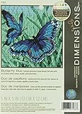 DIMENSIONS Needlepoint Kit, Butterfly Duo Needlepoint, 5'' W x 5'' H