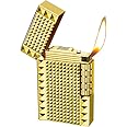 Lighters Soft Flame Lighter Traditional Flame Cigar Lighter with Adjustable Flame Dial Vertical Ignition Roller Good for Gift Outdoor Camping Hiking Fishing Grill Adventure Candle (Gold03)