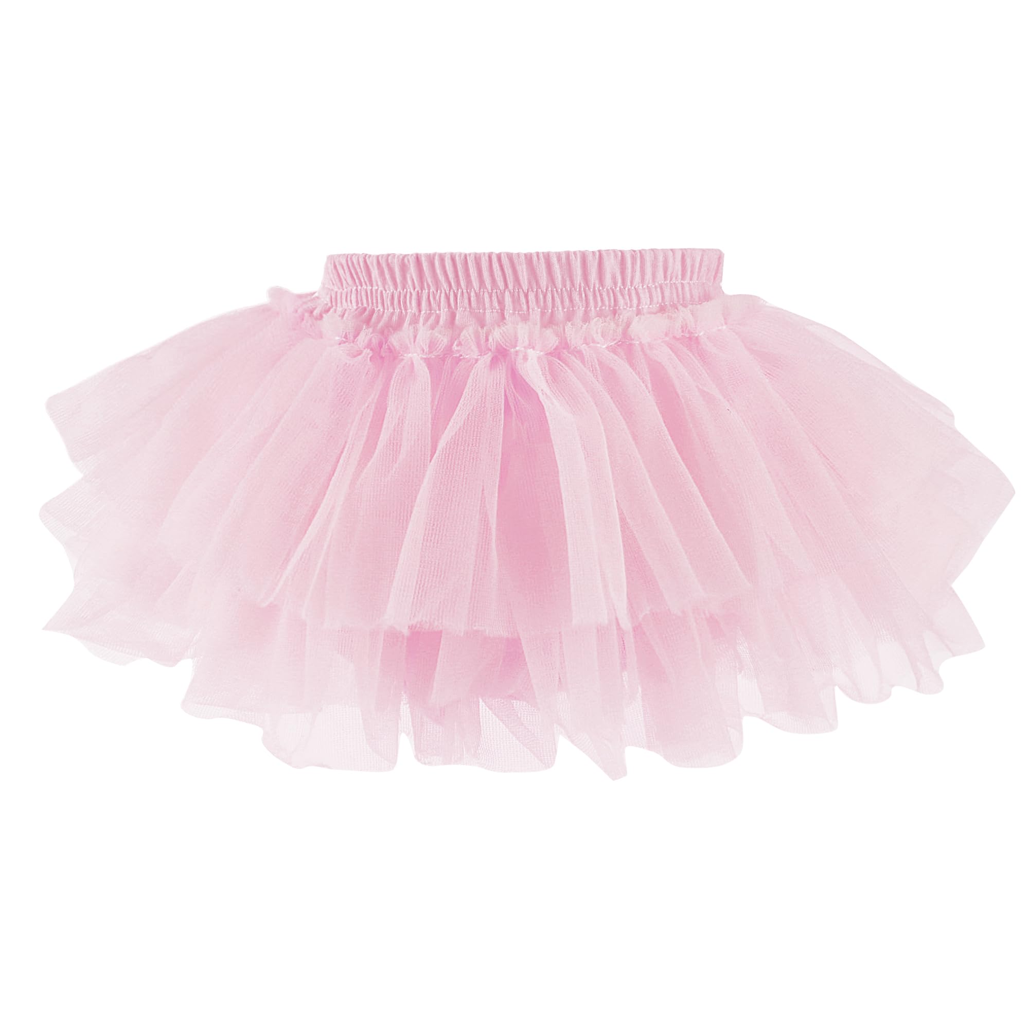 Photo 1 of Baby Girls Soft Fluffy Tutu Skirt with Diaper Cover, Tulle Dress Skirt 3 Layers Soft for Newborn,Toddler Pink