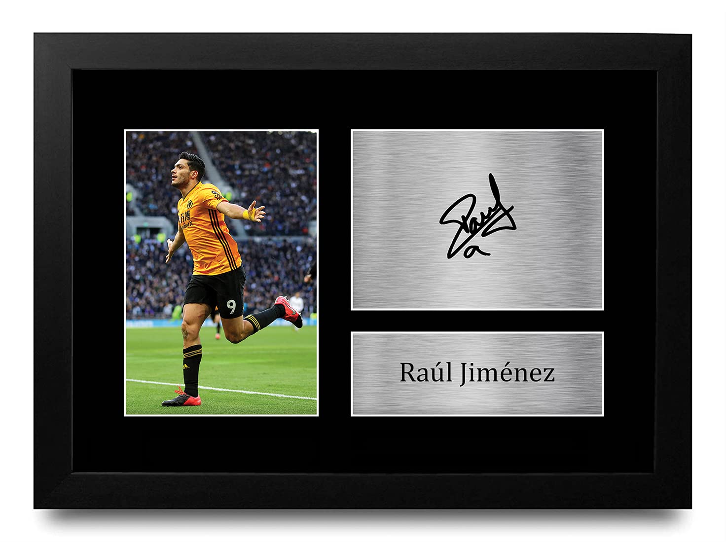 HWC Trading Raul Jimenez Wolves Wolverhampton Wanderers Gifts Printed Signed Autograph Picture for Fans and Supporters - A4 Framed