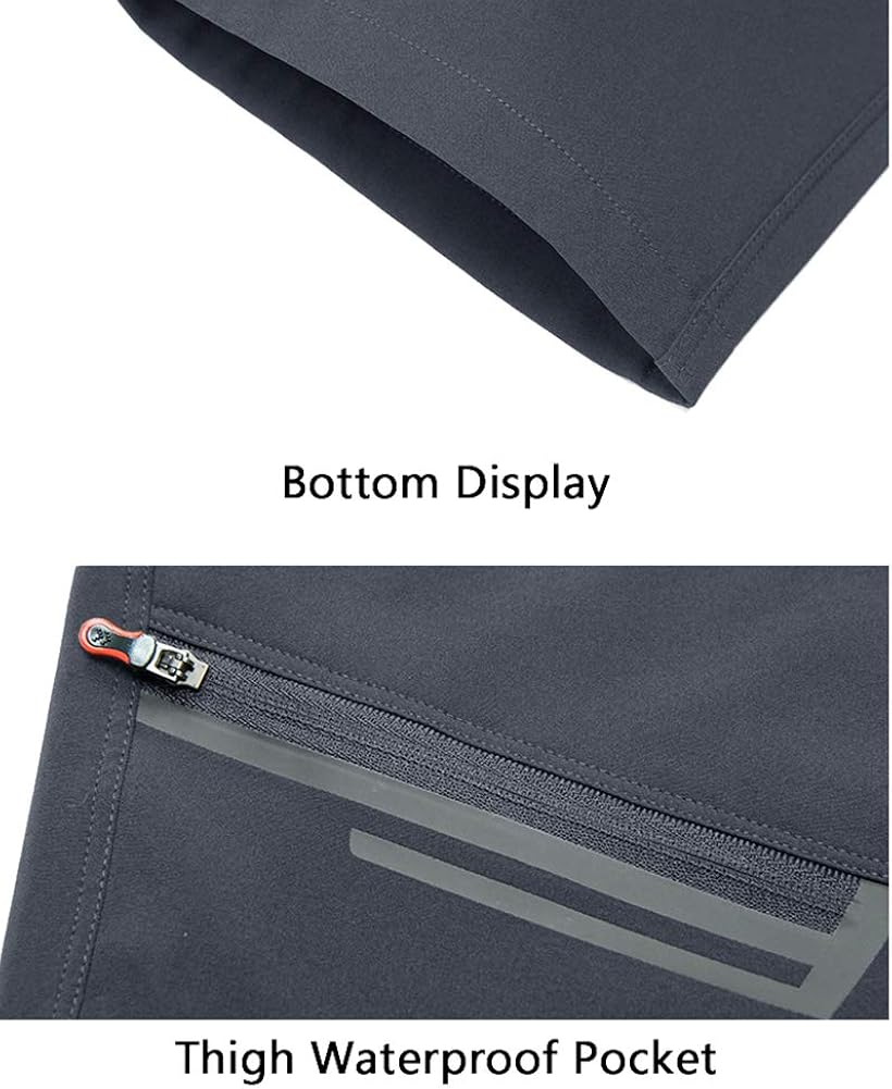 MAGNIVIT Men's Hiking Water Resistant Pants Reinforced Knee Summer Lightweight and Winter Fleece Lined Pants: Clothing