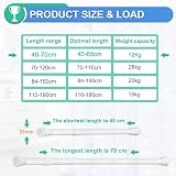 QILERR Strong Short Tension Rod 40-70 cm Heavy Duty Spring Curtain Rod White view 5