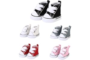 WHYS FXSN 5 Pairs of Doll Shoes Suitable for 17cm Dolls, 5 Colors Suitable for Different Clothing Styles, 17cm Doll Accessories