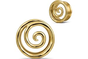 COOEAR Screw Back Ear Tunnel and Plug, Flesh Gauges for Earrings, Snail Pattern Design Piercing Expander Stretchers.