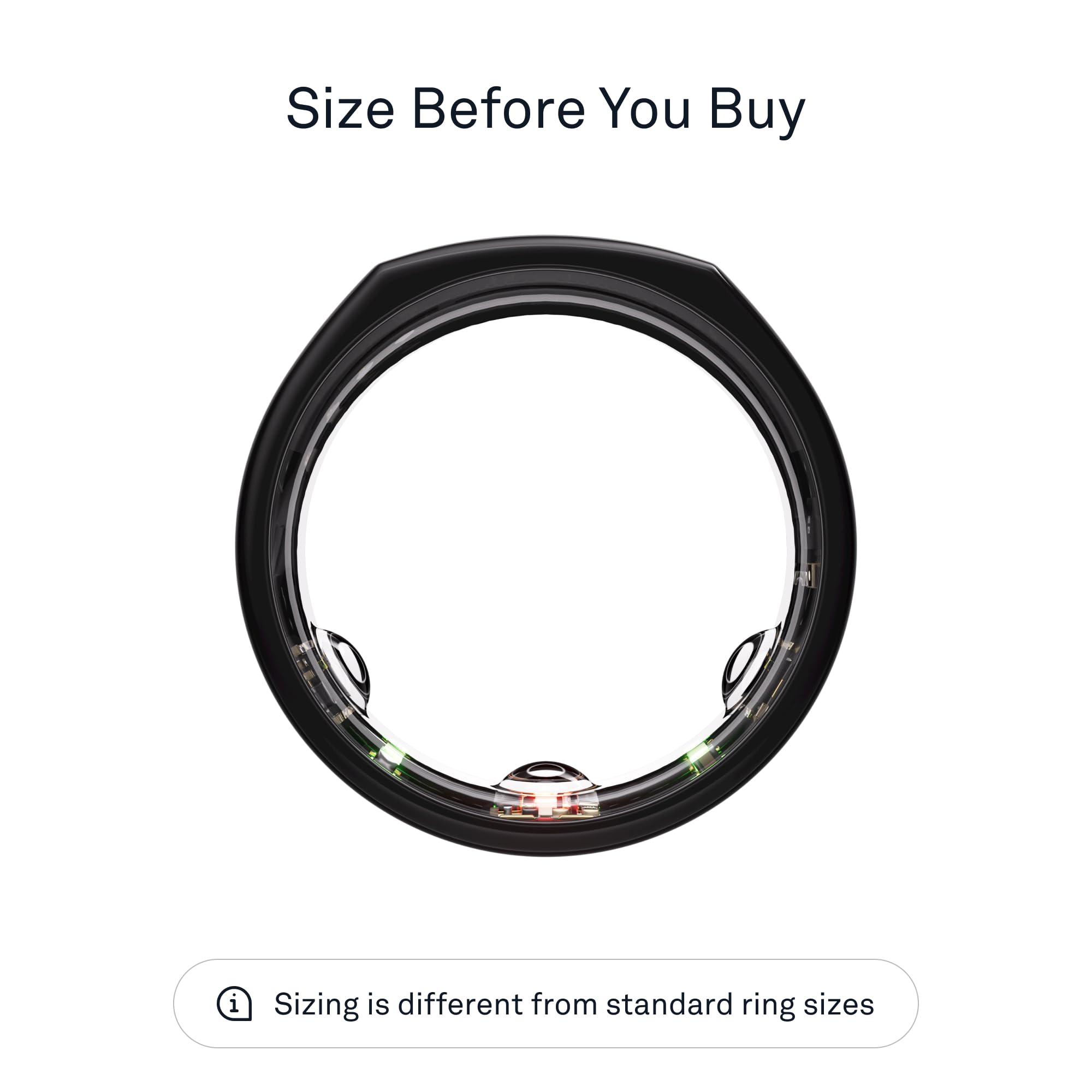 Oura Ring Gen3 Heritage - Black - Size 10 - Smart Ring - Size First with Oura Ring Gen3 Sizing Kit - Sleep Tracking Wearable - Heart Rate - Fitness Tracker - 5-7 Days Battery Life