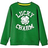 Remimi Unisex Kids St. Patrick's Day Sweatshirt Long Sleeve Mardi Gras Pullover Tops 3-14 Years