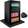Mini Fridge Silicone Mat with Raised Edge - 25.6" x 23.6" x 0.78"Under Refrigerator Mats Floor Protectors Freezer Mat Trays, Mini Fridge Drip Tray for Carpet, Washing Machine, Indoor Gardening(Black)