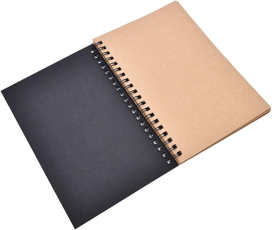 Ongwish Unruled Blank Spiral Bound Notebooks Sketchbooks Journal (BK)