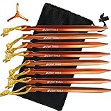 Tent Tools Premium Tent Stakes & Bag - 0.5 oz - Reflective Rope - 100% Lifetime