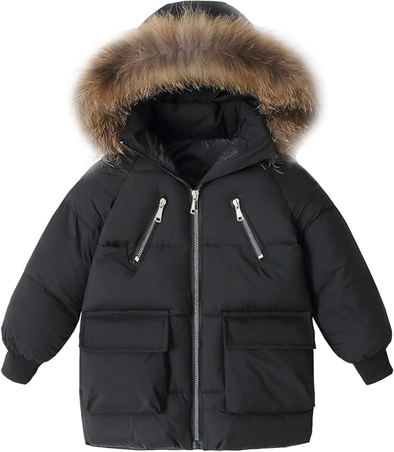 Amazon 子供服 男の子 ダウンジャケット キッズ ダウンコート 子ども ダウン90 女の子 アウター ロング丈 オーバーコート防寒防風 毛皮フード付き 男女兼用 軽量 可愛い カジュアル 厚手保温 冬6色 100 1 130 140 150cm コート ジャケット 通販