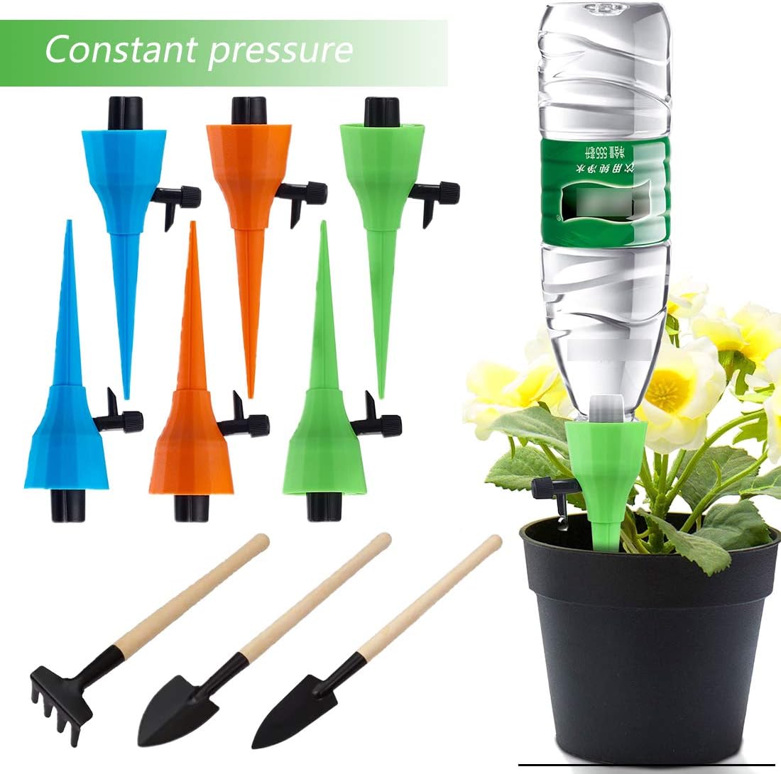 Picos de Riego Automático de Presión Constante Sistema, Regador de Plantas de Vacaciones Con Válvula de Control de Liberación Lenta, Riego para Interior y Exterior, 3 Herramientas de Jardinería Gratis