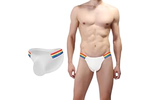 GENEMEN Mens Rainbow Briefs Sexy Underwear Striped Panties