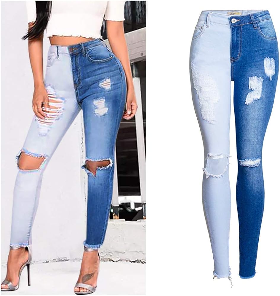 long frayed hem jeans