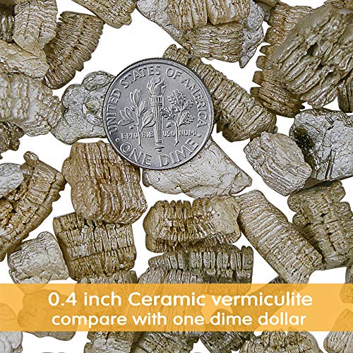Grisun Ceramic Vermiculite Granules, Use in Indoor, Gas Inserts, Vented, Electric, or Outdoor Fireplaces Fire Pits, Realistic Clean Burning Accessories