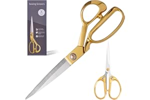 GAIFONGRE 10 Inch Fabric Scissors For Sewing, Tailor Scissors for Fabric Cutting,Craft shears for fabric Cutting Dressmakers Art Decorate (GOLDl)