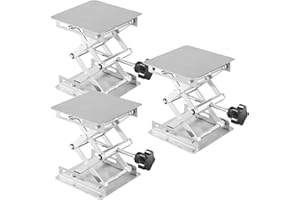 SEHOI 3 PCS 4 x4 Inch Lab Scissors Jack, Stainless Steel Lab Lift Platform, Lab Jack Lift Table, Lab Jack Stand Table Lift, Expandable Lift Height Range from 1.96 Inch to 6 Inch