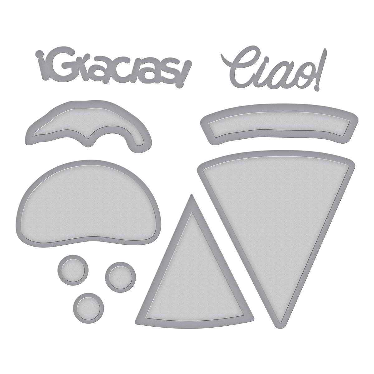 Spellbinders D-Lites Party Food Die, Metal Brown, 15.2 x 9 x 0.2 cm