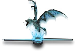 Missyou 3DHologramFan MS50D2 19.7 Inch, LED Holographic Projector with WiFi Bluetooth Remote, 528 Highlight LEDs, 1500+ Videos, for Store Display Events Exhibition Wall Mount