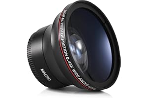 Lightdow 58MM 0.43x High-Definition Wide Angle + Macro Lens Attachment for Canon EOS Cameras - Enhance Your Photography Creat