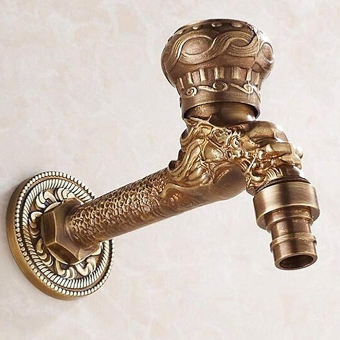 QPALB Nostálgica Grifos Cocina Fregadero Cobre Plateado 1/2 Pulgada