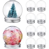 Garneck 10pcs Plastic Water Globes DIY Snow Globe with Screw Off Caps Crafts Candy Storage Boxes and Decorative Display Lightweight and Reusable