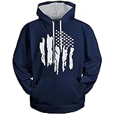H HYFOL Graphic Hoodies for Men USA Flag American Patriotic Long Sleeve Pocket Pullover Sweatshirts