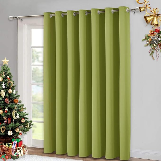 NICETOWN Wide Grommet Blackout Curtain Panels Solid Three Pass