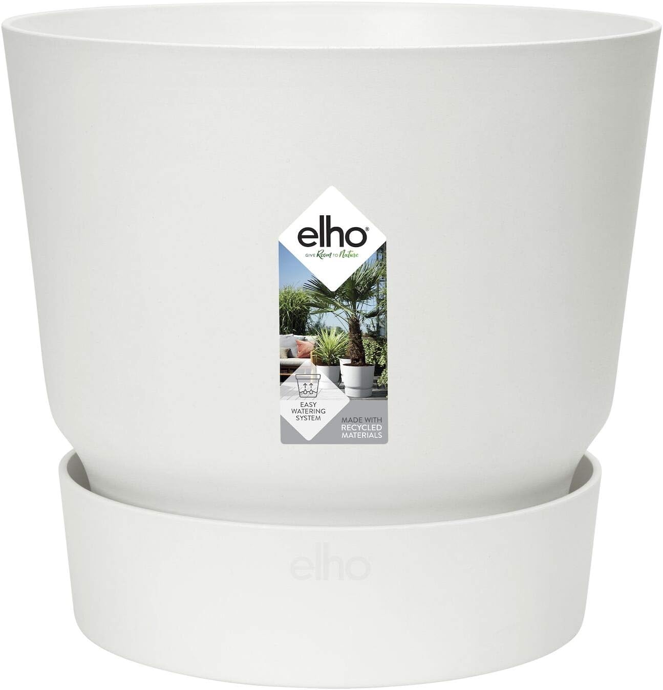 Elho Greenville Round Plant Pot, White Amazon.co.uk Garden & Outdoors