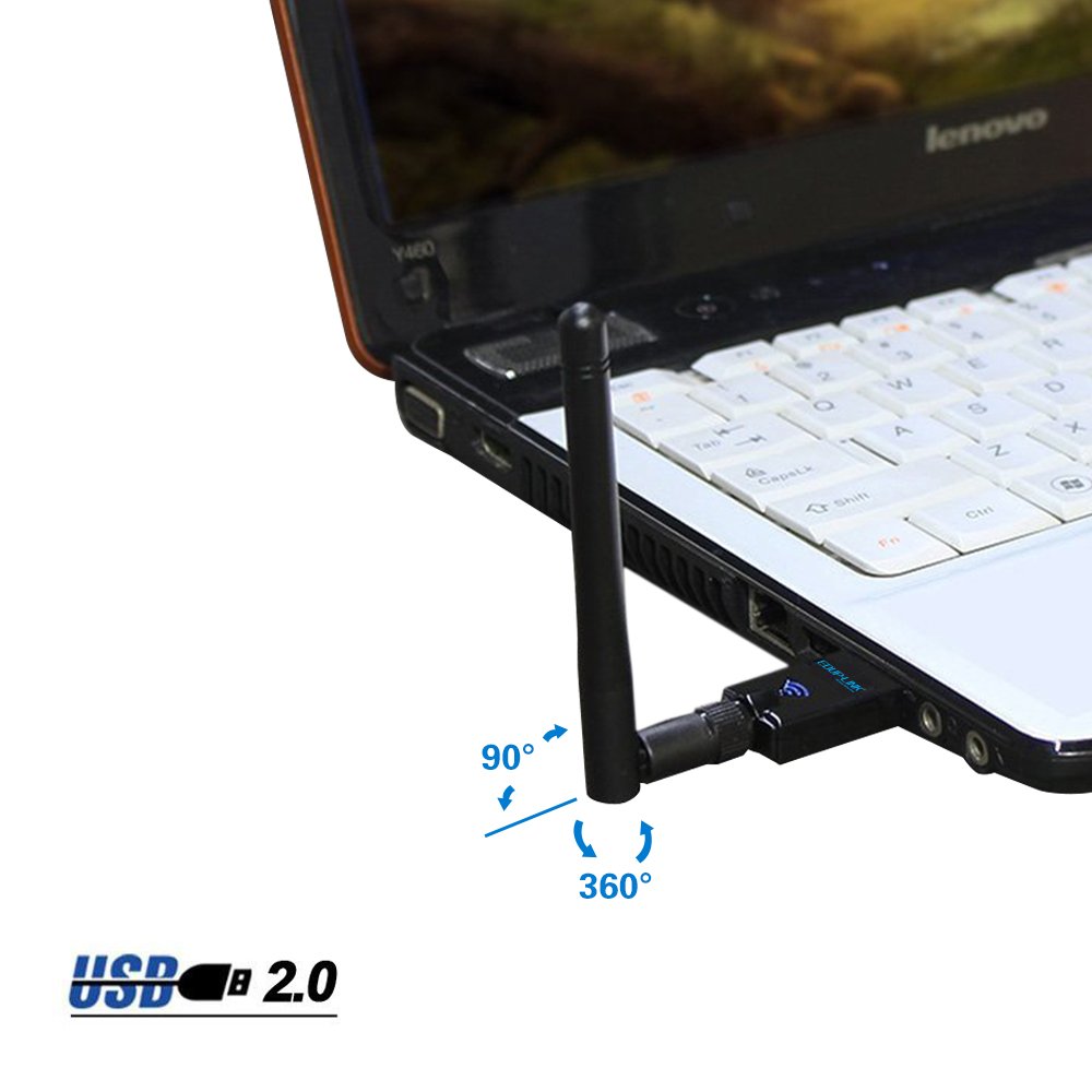 Wireless Usb Wifi Adapter EDUPLINK AC600Mbps Dual Band (2.4G/150Mbps+5G/433Mbps) Antenna Usb Network Dongle Adapter for Windows XP/Vista/7/8/10/Mac OS X 10.6-10.12