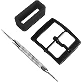 Watch Straps Replacement Plastic Buckle and Silicone Loops for Swatch- Choice of Colors &amp; Widths, Black, 19mm, strap, Modern