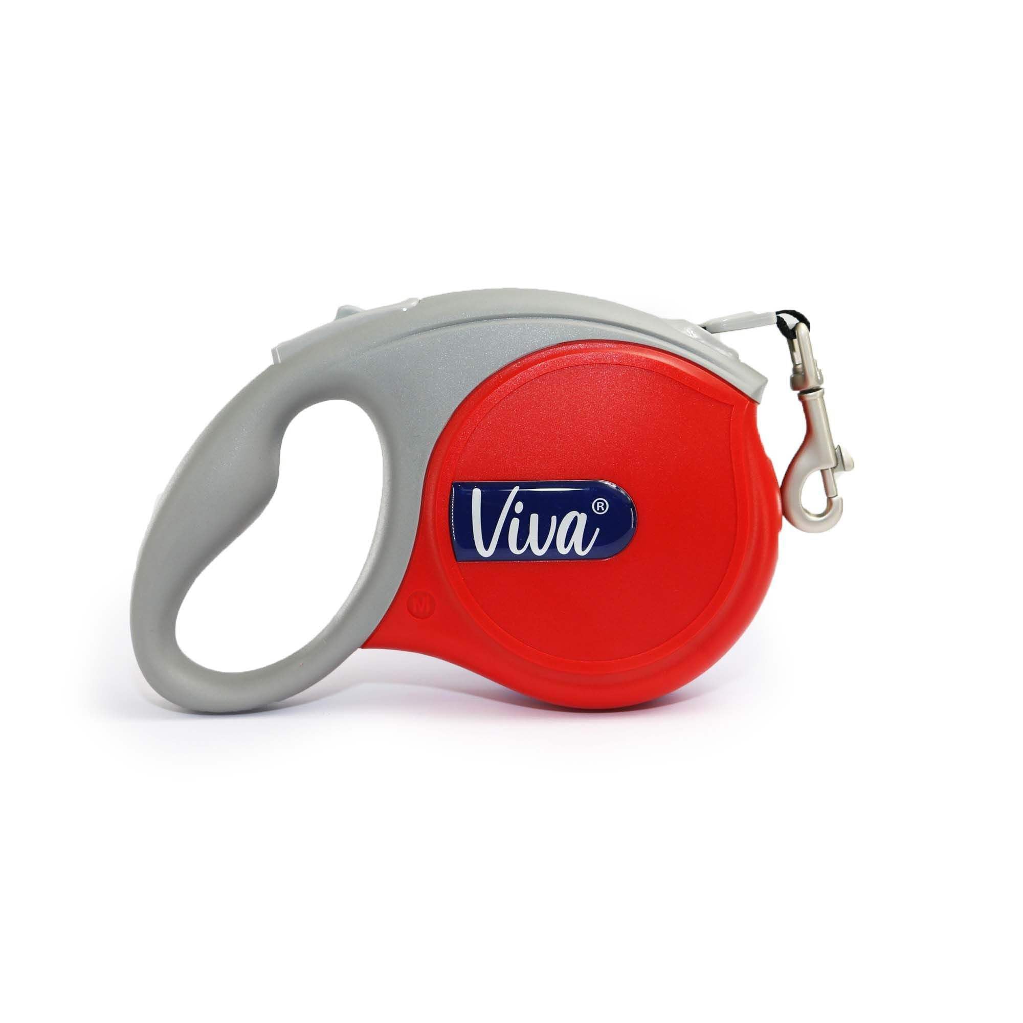 Ancol Viva Retractable 5m Tape Lead Red M