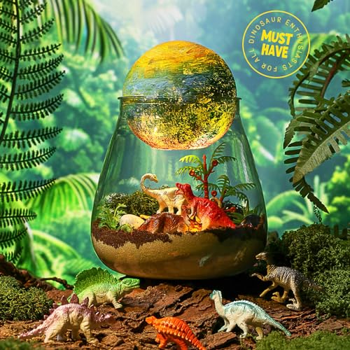 Dinosaur Terrarium Kit for Kids - Dino Kid Crafts with DIY Moon Lamp Kit - Birthday Gift for Boys Ages 4 5 6 7 8-12 Year Old - Arts and Crafts for Boy and Kids - Gifts for Boys