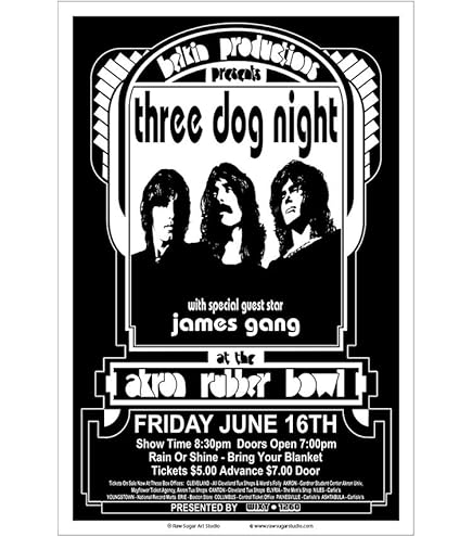 Amazon.com: THREE DOG NIGHT REPLICA 1973 CONCERT POSTER: Posters