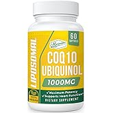 Mecinalis 1000mg Liposomal CoQ10 Softgels | Better Absorption CoQ10 Ubiquinol Supplement | Heart Function & Energy Production | Active Antioxidant Form of Vegan Coenzyme Q10 | Non-GMO | 60 Softgels